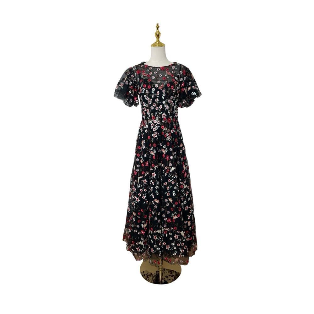 Mac Duggal 20323 Black Multi Embroidered Rhinestone Gown Size 6 $698 - Picture 4 of 8